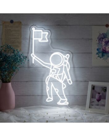 Landed Astronaut Neon Sign Perfect for space enthusiasts