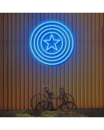 Captain America Shield Neon Sign Great for Marvel enthusiasts