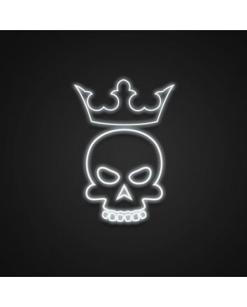 King Skull With Crown Neon Sign Add a regal, edgy vibe to your space