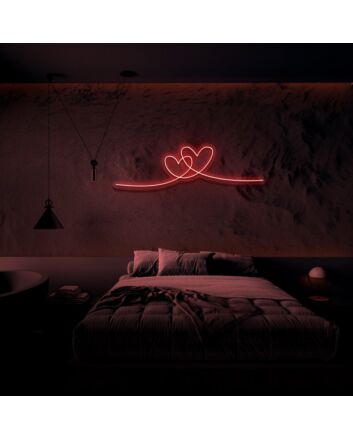 Double Heart Neon Sign Perfect for romantic and loving spaces
