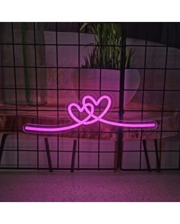 Double Heart Neon Sign Perfect for romantic and loving spaces