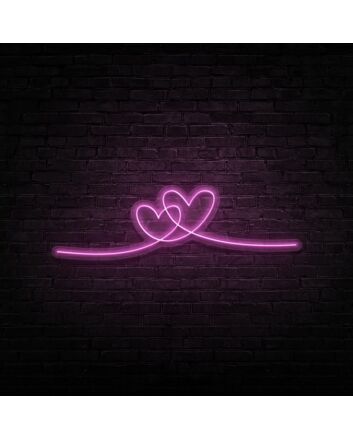 Double Heart Neon Sign Perfect for romantic and loving spaces