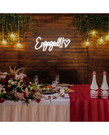 Happy Engaged Neon Sign Wedding Decor