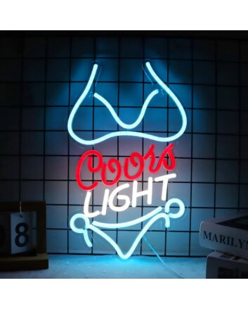 Ice Blue Bikini Light Bar Neon Sign Beach House Chic