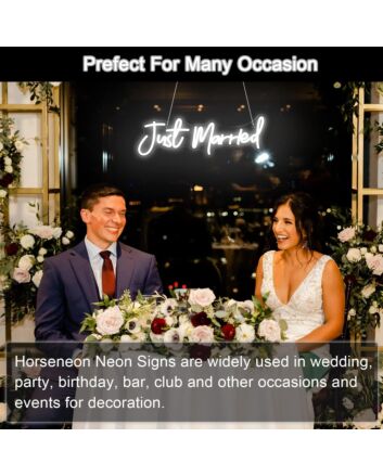 Just Married Neon Sign Wedding Celebration