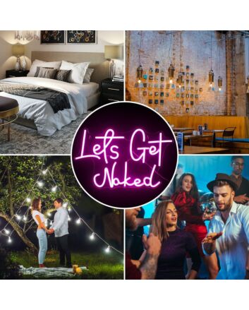 Let&#039;s Get Naked Neon Sign Bedroom Bold