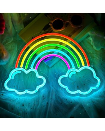 Lucky Rainbow Neon Sign Kids Room Joy