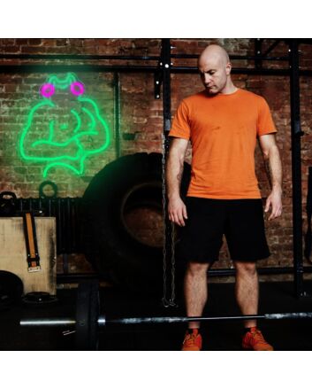 Rose Eyes and Green Muscle Frogs Neon Sign Kids Room Fun