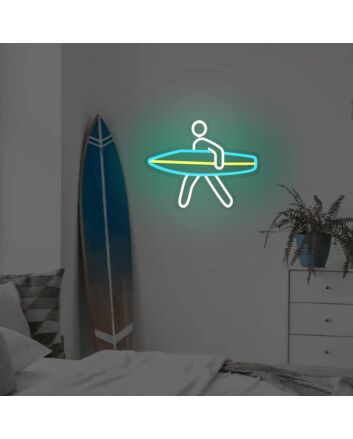 Surfer Sandy Shore Neon Sign Beach House Fun