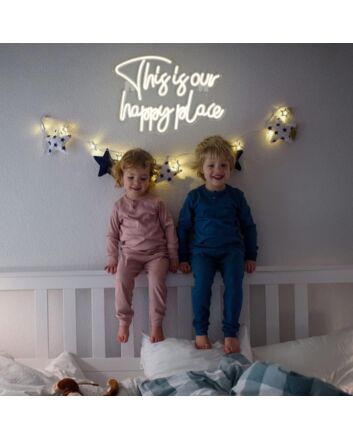 This Is Our Happy Place Warm White Neon Sign Cozy Home