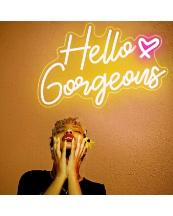 Warm White Hello Gorgeous Neon Sign Bedroom Charm