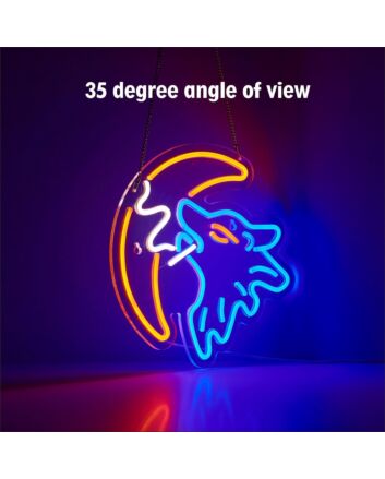 Wolf in the Moonlight Neon Sign Mystical Decor