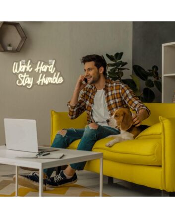 Work Hard Stay Humble Neon Sign Motivational