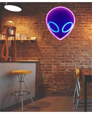 Elevate Your Space: Alien Head LED Neon Sign Perfect for Home Decor, Office Vibes, or Cosmic-Themed Parties.