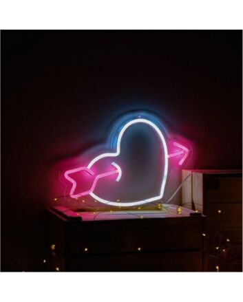Brighten Your Love-Themed Celebrations and Cozy Corners with Arrow Across Heart LED Neon Sign