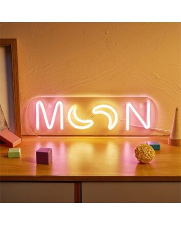 Brighten Up Your Nights: Perfect for Home Decor, Romantic Evenings, and Vibrant Parties with Back Plate LED Neon Moon LED Neon Sign.