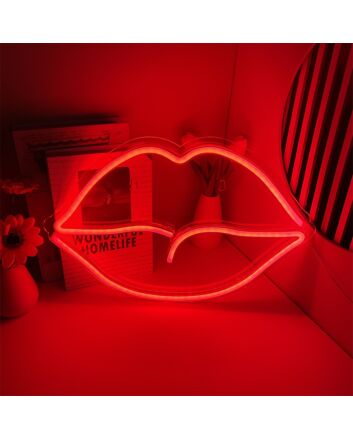 Brighten Up Your Bedroom, Office, or Glam Event with Back Plate Lips LED Neon Light.