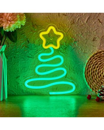 Brighten Your Festive Season: Perfect for Home Decor, Office Celebrations, and Store Displays with Backboard LED Neon Light Christmas Tree Xmas.
