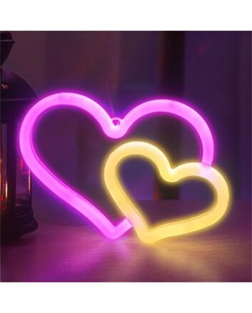 Brighten Your Spaces: From Romantic Evenings at Home to Vibrant Bar Ambiance with Brightdeck Pink Heart LED Neon Sign.