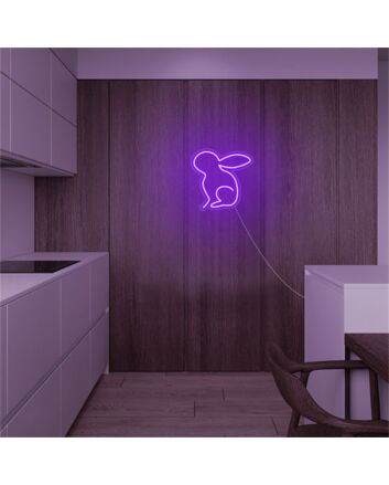 Brighten Your Space: Bunny Rabbit LED Neon Sign Perfect for Nursery Decor, Playrooms, and Children's Parties.