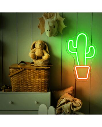Brighten Your Space: Versatile Cactus LED Neon Sign for Home Decor, Office Enhancements, and Vibrant Bar Atmospheres.