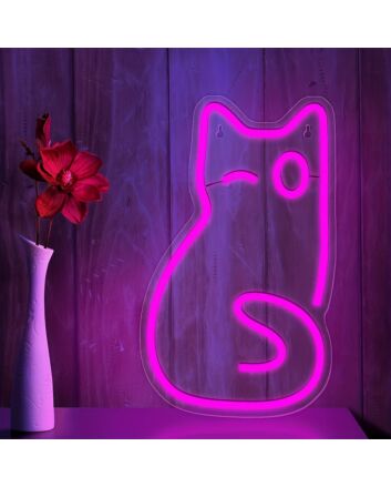Brighten Your Space with Cat LED Neon Sign Wall Decor Sign - Perfect for Home, Offices, Cafes, and Chic Events!