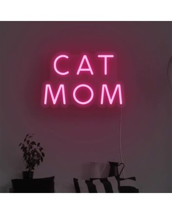 Brighten Your Space with Cat Mom LED Neon Sign - Perfect for Home Decor, Office Ambiance, and Cat-Themed Celebrations