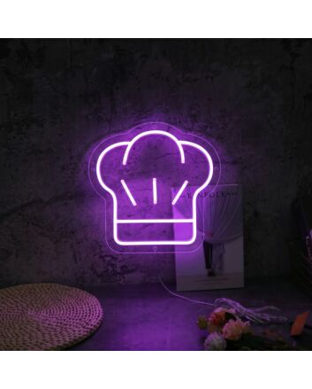 Brighten Up Your Kitchen, Restaurant, or Culinary Event with the Chef Hat LED Neon Sign.