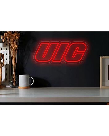 Brighten Your Space: Chicago Uic LED Neon Sign for Home Decor, Bars, and Celebratory Events