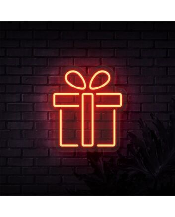 Brighten Up Your Festivities: Christmas Present LED Neon Sign Sketch and Etch Us for a Dazzling Home, Office, or Store Decoration.