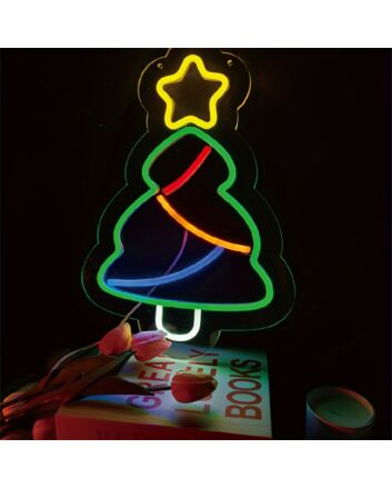 Brighten Your Festivities: Christmas Tree Sign Party Decorations LED Neon Signs for Home, Office, Store, and Holiday Gatherings