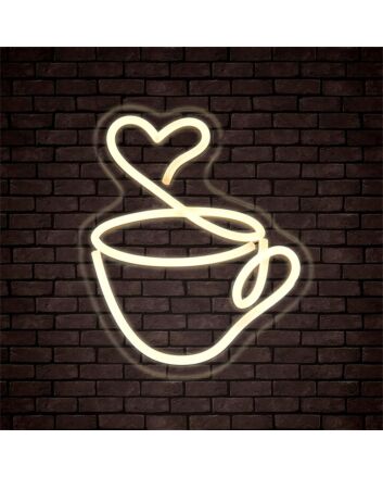 Brighten Up Your Café, Kitchen, or Wedding with the Coffee Cup Neon Sign Coffee Bar LED Neon Light.
