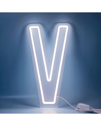 Add a Vibrant Touch to Your Wedding, Bar, or Home Decor with the Customized LED Neon Light Letter V LED Neon Sign.