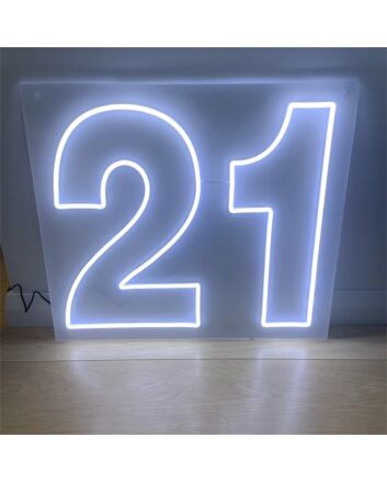 Celebrate Milestone Birthdays and Anniversaries in Style with Our Customized Number 21 LED Neon Sign for Home, Bars, and Event Decorations.