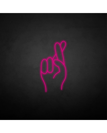 Fingers crossed neon sign