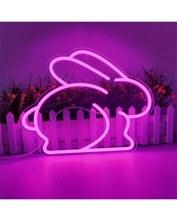 Brighten Your Celebrations: Easter Bunny LED Neon Sign for Perfect Home, Office, and Seasonal Decor Enhancements
