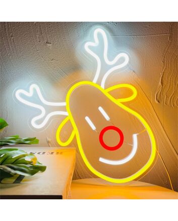 Brighten Your Space: Elk Head LED Neon Lamp for Home Decor, Offices, Bars, and Weddings