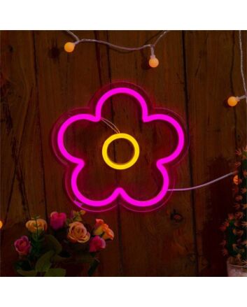 Brighten Your Space: Flower LED Neon Sign for Chic Home Decor, Offices, Storefronts, Bars, and Unforgettable Weddings