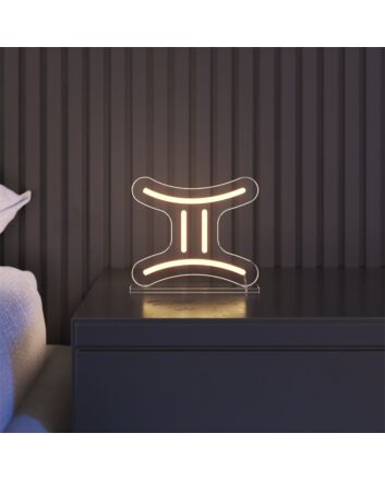 Brighten Up Your Space: Gemini LED Neon Sign, Perfect for Home Decor, Office Ambiance, and Bar Settings.