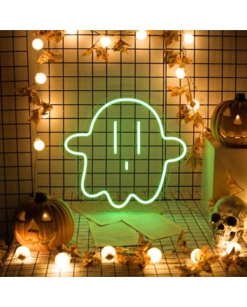 Brighten Up Your Space: Perfect for Home Decor, Office Ambiance, and Halloween Parties with Ghost LED Neon Sign.
