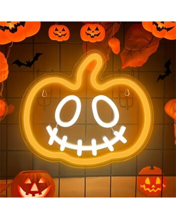 Halloween Pumpkin LED Neon Sign: Perfect for Spooky Home Decor, Themed Parties, and Festive Retail Displays