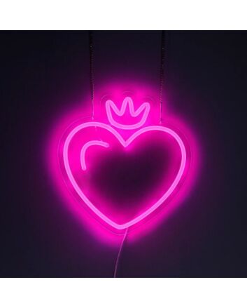 Brighten Your Love-filled Events and Spaces: The Heart Shape With Crown LED Neon Sign for Weddings, Anniversaries, and Romantic Home Decor.