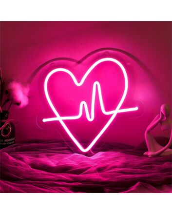 Brighten Up Your Love Space - Ideal for Weddings, Romantic Dinners, and Valentine's Day Decor with Heartbeat LED Heart Shaped LED Neon Sign.