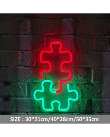 Brighten Up Your Gaming Room, Wedding, or Birthday Bash with the Unique Jigsaw Puzzle LED Neon Sign