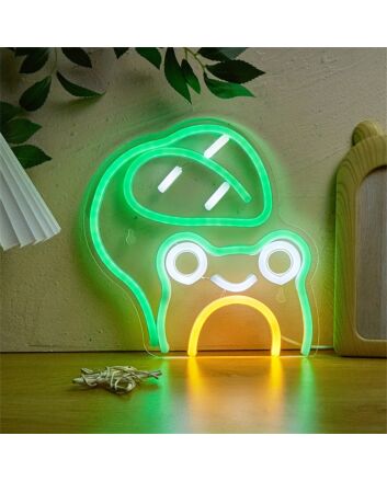 Brighten Your Space: Leaf Frog Shape Green LED Neon Sign Perfect for Bars, Weddings, and Home Decor.