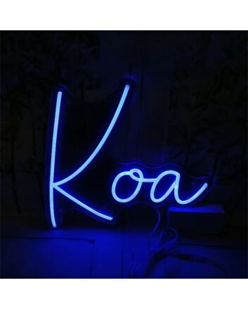 Brighten Your Special Moments: LED Neon Name Koa With Heart LED Neon Sign for Weddings, Celebrations, and Romantic Home Decor.