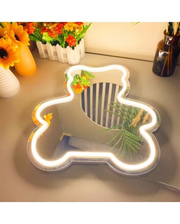 Brighten Up Your Space with Mirror Panda LED Neon Lamp - Perfect for Home Decor, Office Ambiance, and Lively Parties.