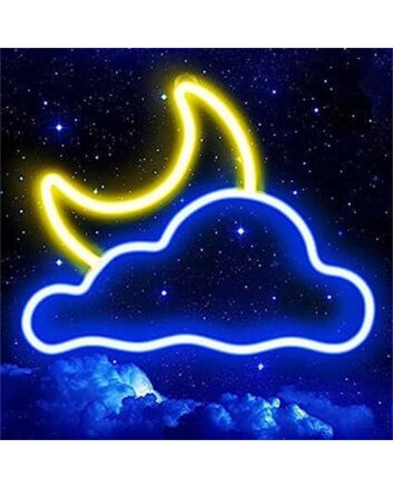 Transform Your Space: Moon and Cloud LED Neon Sign for Home Decor, Bars, and Romantic Evenings.