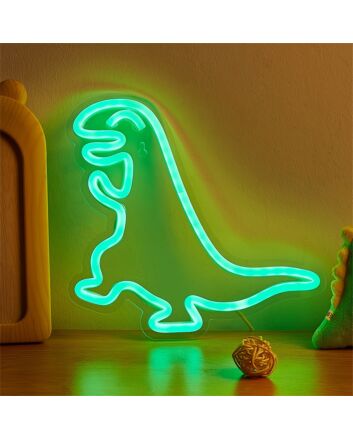 Brighten Your Space: Dinosaur Neon Sign Perfect for Home Decor, Bars, and Children's Rooms.