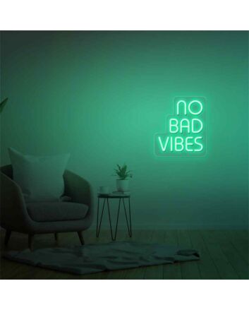 Brighten Up Your Day: The Mini No Bad Vibes LED Neon Sign Perfect for Workspaces, Home Offices, and Relaxing Evenings at the Bar